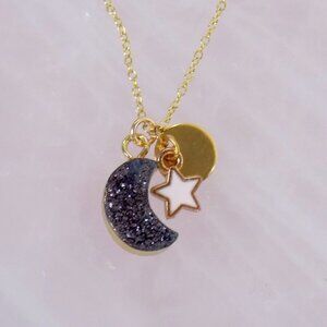 new in box! druzy crystal moon enamel stars charms celestial
